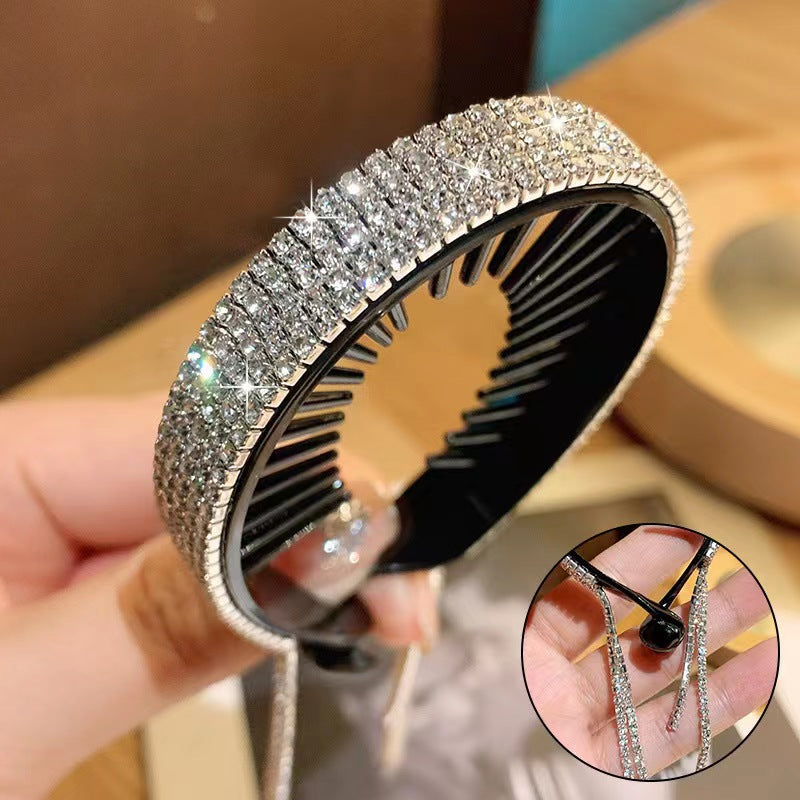 Wholesale Rhinestone Tassel Horsetail Buckle Hair Rings